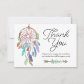 Boho Dreamweaver Dusky Hartelijk dank RSVP Kaartje (Voorkant)