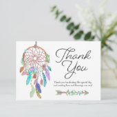Boho Dreamweaver Dusky Hartelijk dank RSVP Kaartje (Staand voorkant)