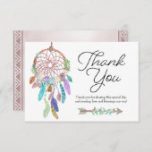 Boho Dreamweaver Dusky Hartelijk dank RSVP Kaartje (Voorkant / Achterkant)