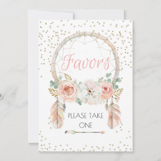 Boho Dreamweaver Favor Sign 5x7" Kaart (Voorkant)