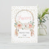 Boho Dreamweaver Favor Sign 5x7" Kaart (Staand voorkant)