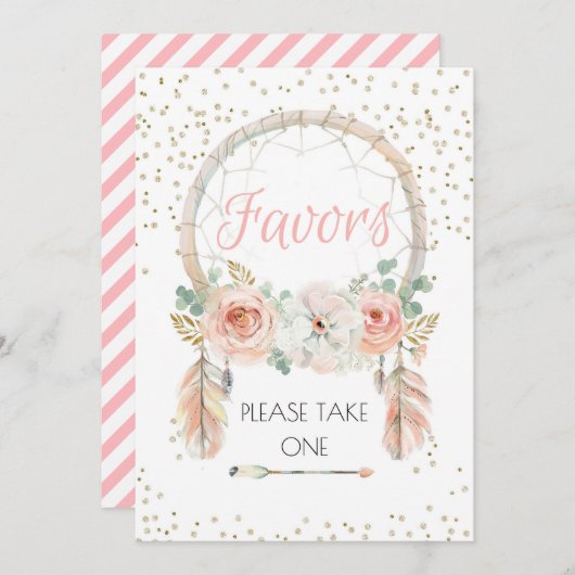 Boho Dreamweaver Favor Sign 5x7" Kaart (Voorkant / Achterkant)