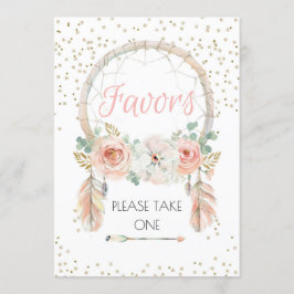 Boho Dreamweaver Favor Sign 5x7" Kaart