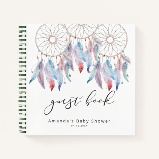 Boho Dreamweaver Guest Book Modern Baby shower Notitieboek (Voorkant)