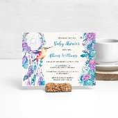 Boho Dreamweaver Hummingbird Baby shower Kaart