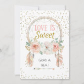 Boho Dreamweaver Love is Sweet Sign 5x7" Kaart (Voorkant)