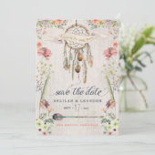 Boho Dreamweaver Save the Date Cards No Photo (Staand voorkant)