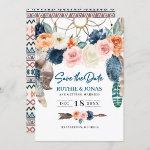 Boho Dreamweaver Save the Date Wedding Invitation Kaart