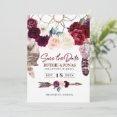Boho Dreamweaver Save the Date Wedding Invitation Kaart (Staand voorkant)