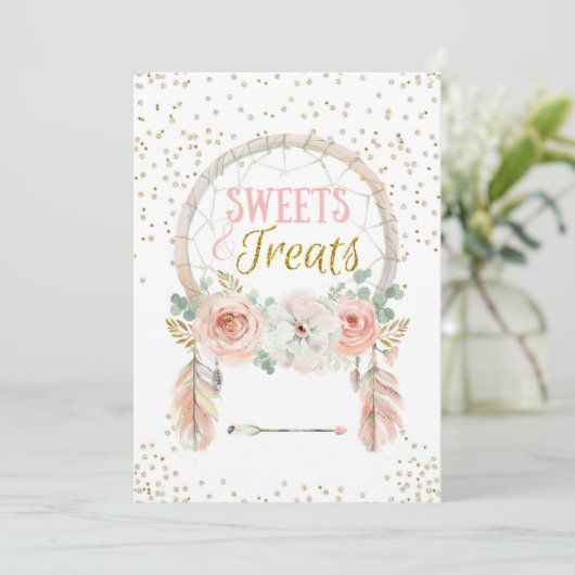Boho Dreamweaver Sweets behandelt Sign 5x7" Kaart (Staand voorkant)