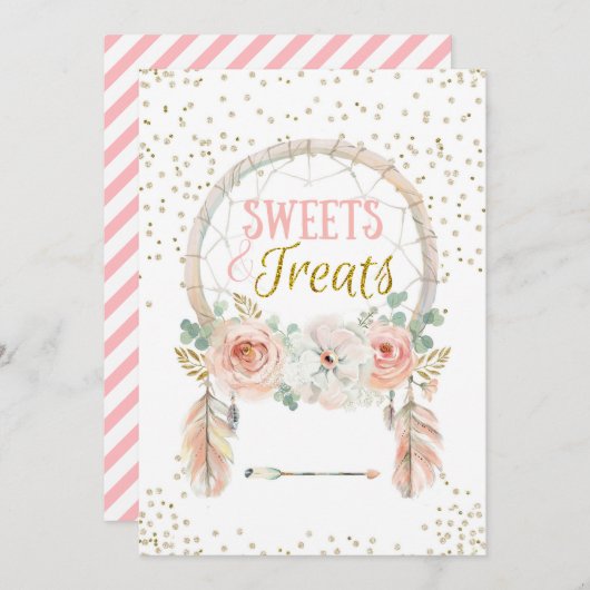 Boho Dreamweaver Sweets behandelt Sign 5x7" Kaart (Voorkant / Achterkant)
