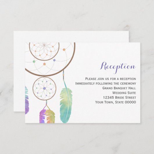Boho Dreamweaver Wedcatcher Weddenschap-kaart Informatiekaartje (Voorkant / Achterkant)