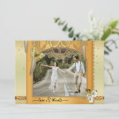 Boho Dreamweaver Wedcatcher Wedding Photo Love Bed Bedankkaart (Staand voorkant)