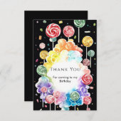 Boho Dreamy Candyland Verjaardag Bedankkaart (Voorkant / Achterkant)