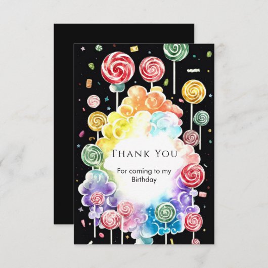 Boho Dreamy Candyland Verjaardag Bedankkaart (Voorkant / Achterkant)