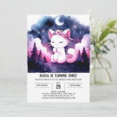 Boho Dreamy Cat Verjaardag Kaart (Staand voorkant)