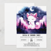 Boho Dreamy Cat Verjaardag Kaart (Voorkant / Achterkant)