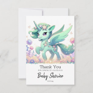 Boho Dreamy Unicorn Baby shower Bedankkaart