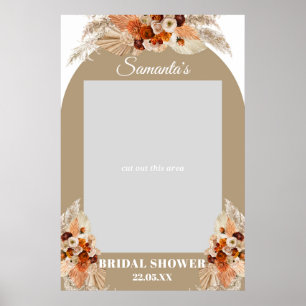 Boho dred palm pampas gras oranje foto prop poster