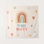 Boho drie derde verjaardag regenboog wandkleed (Voorkant)