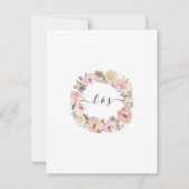 Boho Dried Floral Blush Roos Gold Wedding Details Kaart (Achterkant)