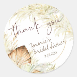 Boho Dried Floral Favor 2 Classic Round Sticker