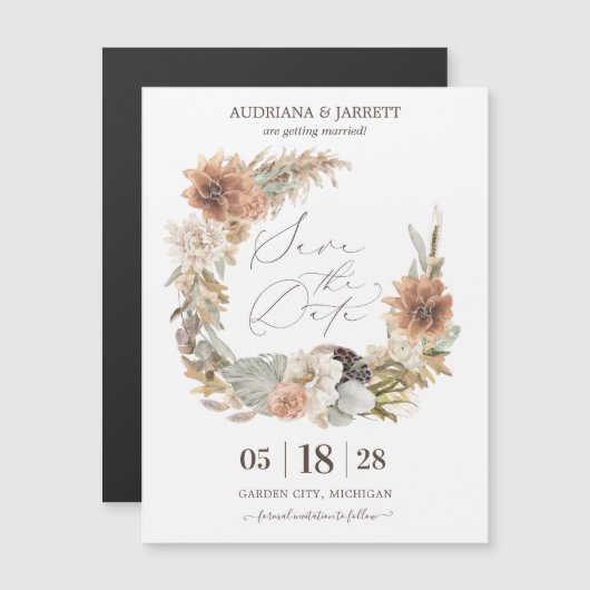 Boho Dried Floral Pampas Grass Herfst Autumn Magne (Voorkant / Achterkant)