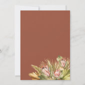 Boho Dried Floral Waterverf Terracotta Wedding Kaart (Achterkant)