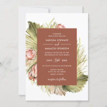 Boho Dried Floral Waterverf Terracotta Wedding