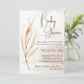 Boho Dried Florals Baby shower Kaart (Staand voorkant)