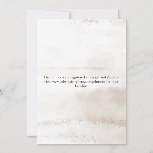 Boho Dried Florals Baby shower Kaart (Achterkant)