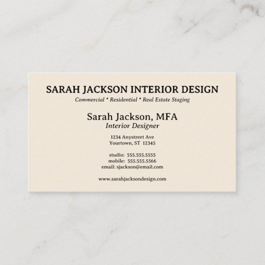 Boho Dried Flower and Grass Interieurontwerp Visitekaartje (Achterkant)