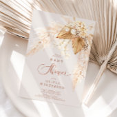 Boho Dried Flowers and Pampas Grass Baby shower Kaart