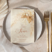 Boho Dried Flowers and Pampas Grass Baby shower Kaart