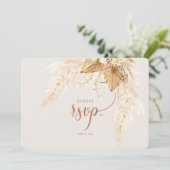 Boho Dried Flowers and Pampas Grass RSVP Invitati Kaart (Staand voorkant)