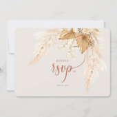 Boho Dried Flowers and Pampas Grass RSVP Invitati Kaart (Voorkant)