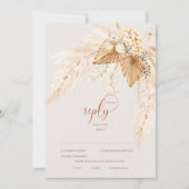 Boho Dried Flowers and Pampas Grass RSVP Kaart (Voorkant)
