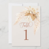 Boho Dried Flowers and Pampas Grass Table Kaart (Voorkant)