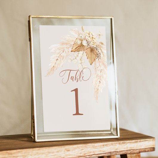 Boho Dried Flowers and Pampas Grass Table Kaart