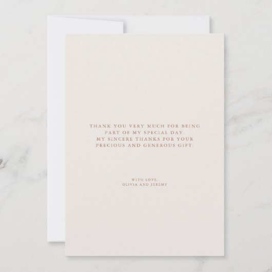 Boho Dried Flowers and Pampas Grass Wedding Bedankkaart (Achterkant)