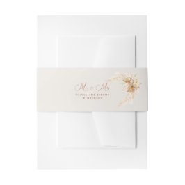 Boho Dried Flowers and Pampas Grass Wedding Uitnodigingen Wikkel