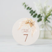 Boho Dried Flowers Circle Table Number Kaart (Staand voorkant)