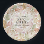 Boho Dried Leaves and Flowers Vrijgezellenfeest Papieren Bordje<br><div class="desc">Pastel bladeren en rozen in bruin,  roze en salie groen accent deze papieren borden - kies uw maat en stijl - ideaal voor vrijgezellenfeesten,  bruiloften,  baby showers,  verjaardagen of elke gelegenheid. OVEREENKOMENDE objecten in ons collectie.</div>