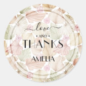 Boho Dried Leaves and Flowers Vrijgezellenfeest Ronde Sticker (Voorkant)