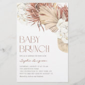 Boho Dried Palm and Orchids Baby Brunch Invitation (Voorkant)