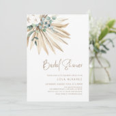 Boho Dried Palm Leaf Bouquet Vrijgezellenfeest Kaart (Staand voorkant)