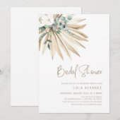 Boho Dried Palm Leaf Bouquet Vrijgezellenfeest Kaart (Voorkant / Achterkant)