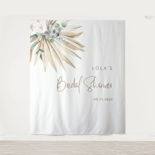 Boho Dried Palm Leaf Bouquet Wandkleed (Voorkant)