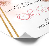 Boho Dried Palm Leaves Blush Flowers Oh Snap Sign Poster (Hoek)