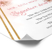 Boho Dried Palm Leaves Blush Pink Signature Drinke Poster (Hoek)